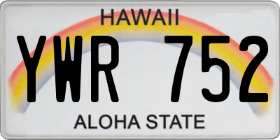 HI license plate YWR752