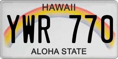 HI license plate YWR770