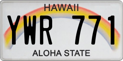 HI license plate YWR771