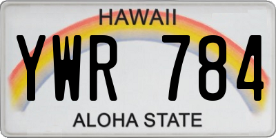 HI license plate YWR784