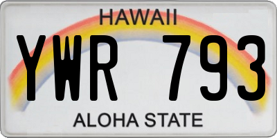 HI license plate YWR793