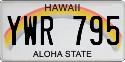 HI license plate YWR795