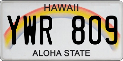 HI license plate YWR809