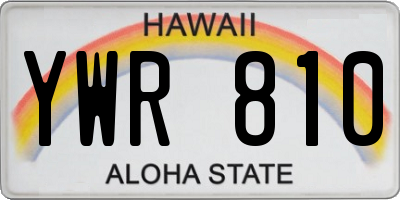 HI license plate YWR810