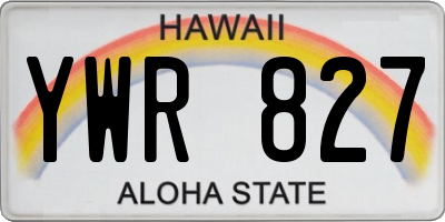 HI license plate YWR827