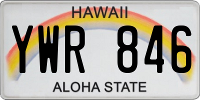 HI license plate YWR846