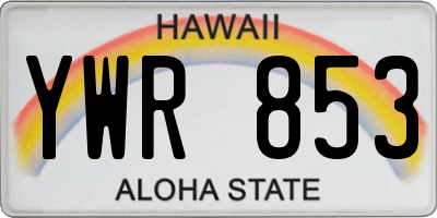 HI license plate YWR853