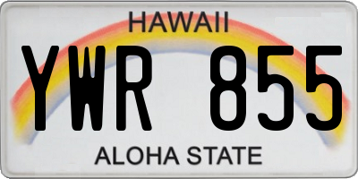 HI license plate YWR855