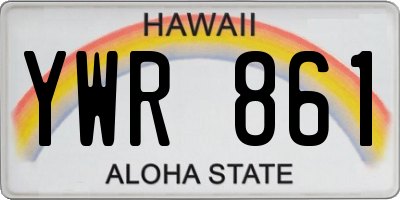 HI license plate YWR861