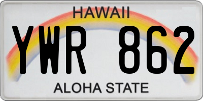 HI license plate YWR862