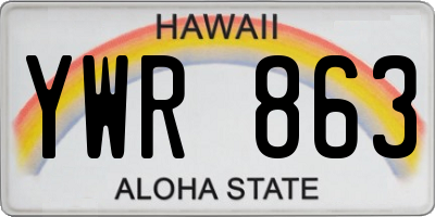 HI license plate YWR863