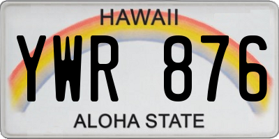 HI license plate YWR876