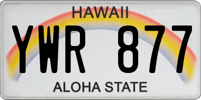HI license plate YWR877