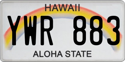 HI license plate YWR883