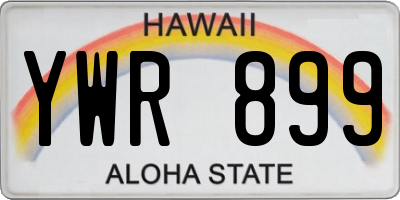 HI license plate YWR899