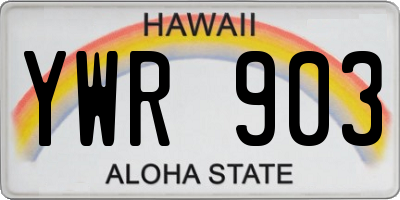HI license plate YWR903