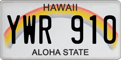 HI license plate YWR910