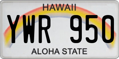 HI license plate YWR950