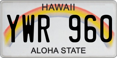 HI license plate YWR960