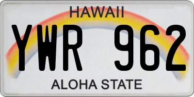 HI license plate YWR962