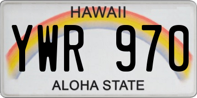 HI license plate YWR970