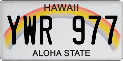 HI license plate YWR977