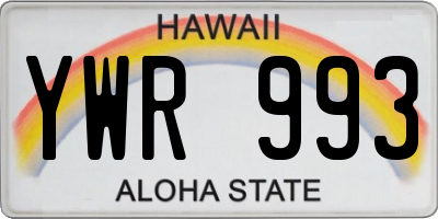 HI license plate YWR993