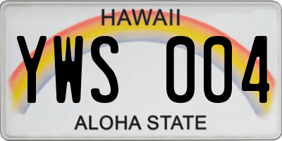 HI license plate YWS004