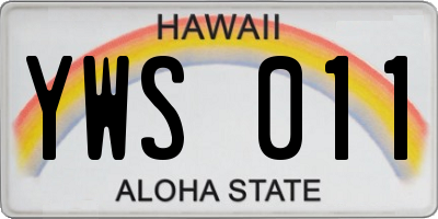 HI license plate YWS011
