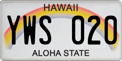 HI license plate YWS020