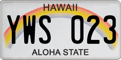 HI license plate YWS023