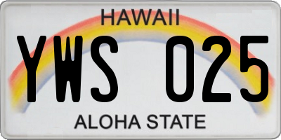 HI license plate YWS025