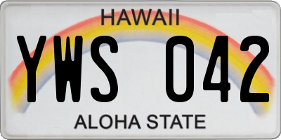 HI license plate YWS042