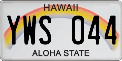 HI license plate YWS044
