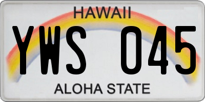 HI license plate YWS045