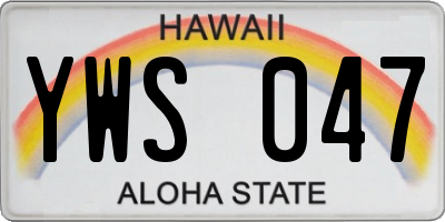 HI license plate YWS047