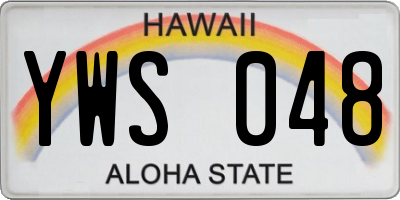 HI license plate YWS048