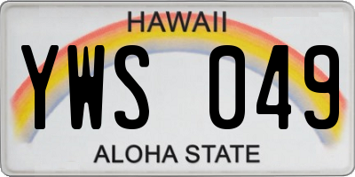 HI license plate YWS049