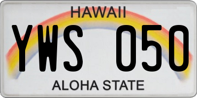 HI license plate YWS050