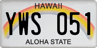 HI license plate YWS051