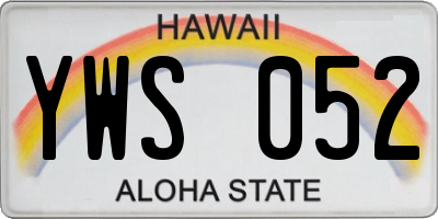 HI license plate YWS052
