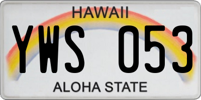 HI license plate YWS053