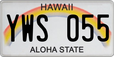 HI license plate YWS055