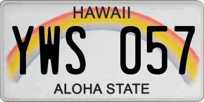 HI license plate YWS057
