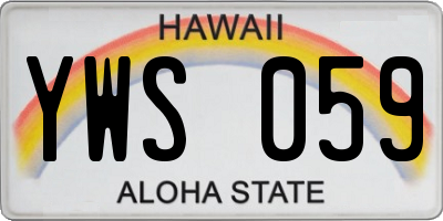 HI license plate YWS059