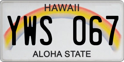 HI license plate YWS067