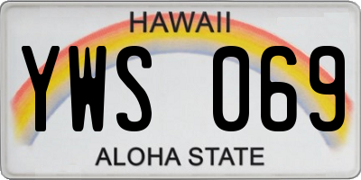 HI license plate YWS069