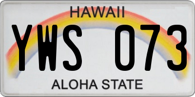 HI license plate YWS073