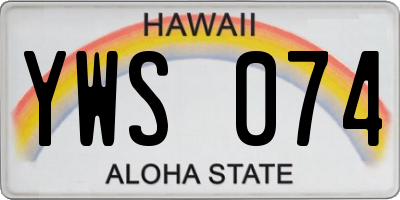 HI license plate YWS074