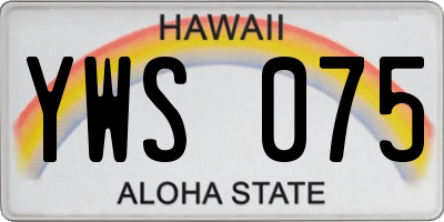 HI license plate YWS075